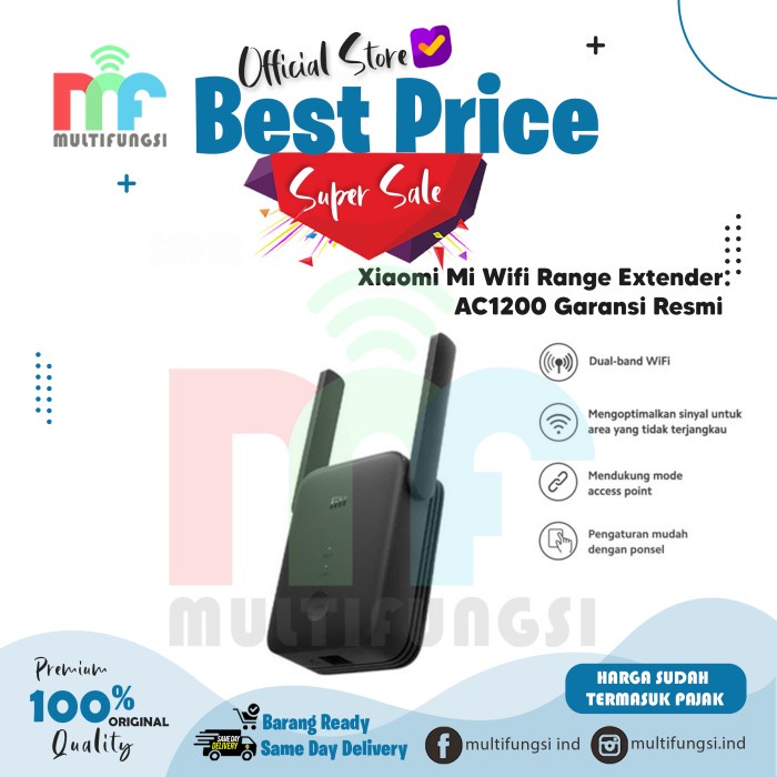 Router Xiaomi Mi Wifi Range Extender Ac1200 Garansi Resmi