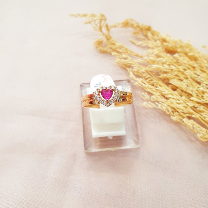 Cincin love merah emas asli kadar 375 8K