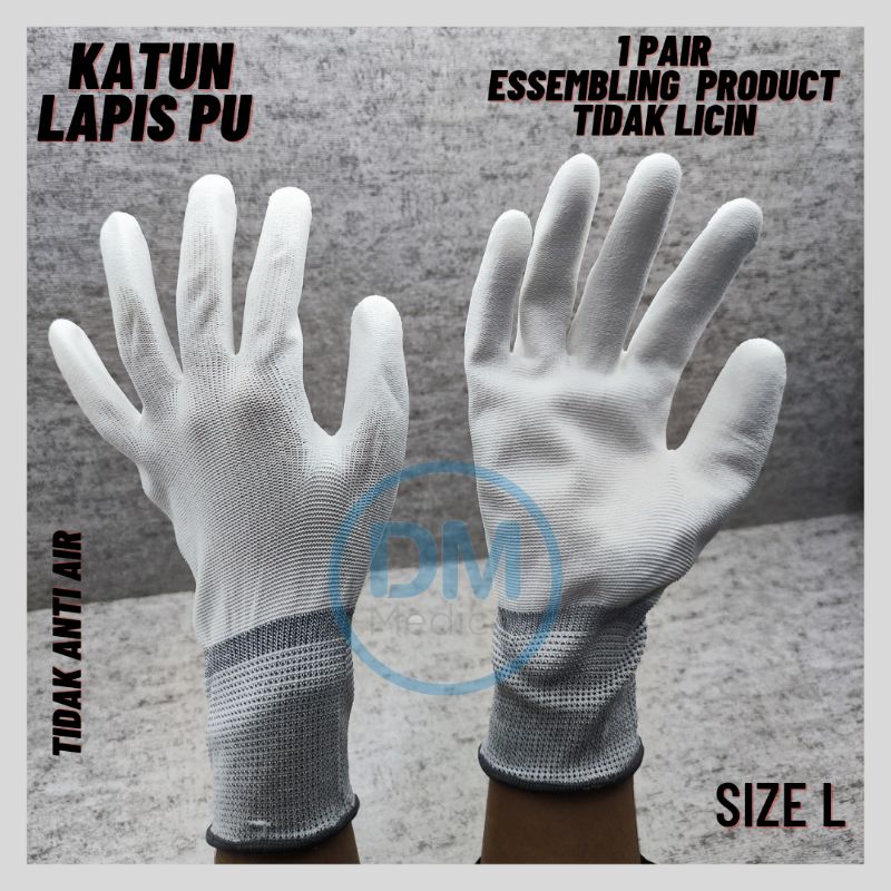 Sarung tangan Karet Latex Dotted  Rubber Hand Gloves Tebal Betkualitas 30cm 1 pasang kanan kiri segel