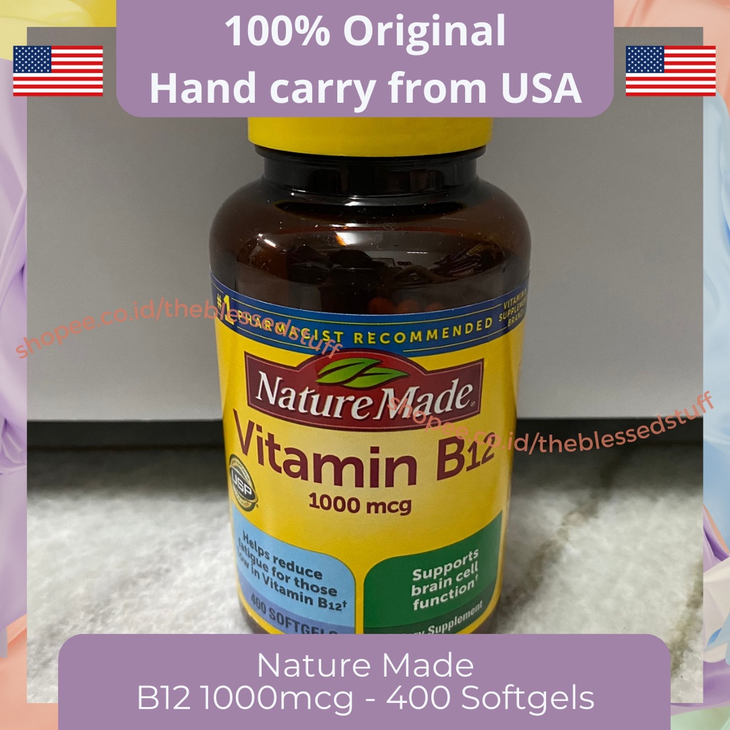 NATURE MADE VITAMIN B12 1000mcg 400 softgels 100% ORIGINAL USA