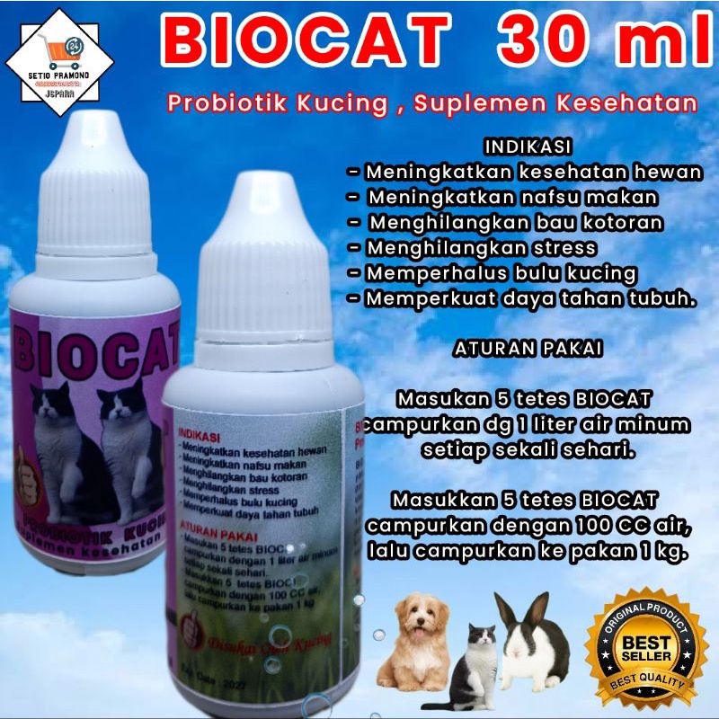 probiotik kucing BIOCAT 30 ml probiotik kucing Terbaik agar menjadi sehat bebas virus