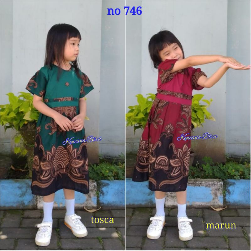 746 dress batik modern anak perempuan couple keluarga