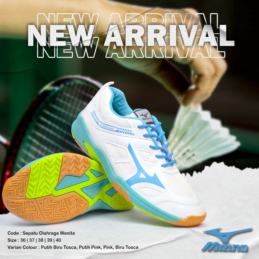 Sepatu Olahraga Badminton Cewek Mizuno Momentum 2 Volly/Voli/Basket/Lari Wanita Original Trendy dan 