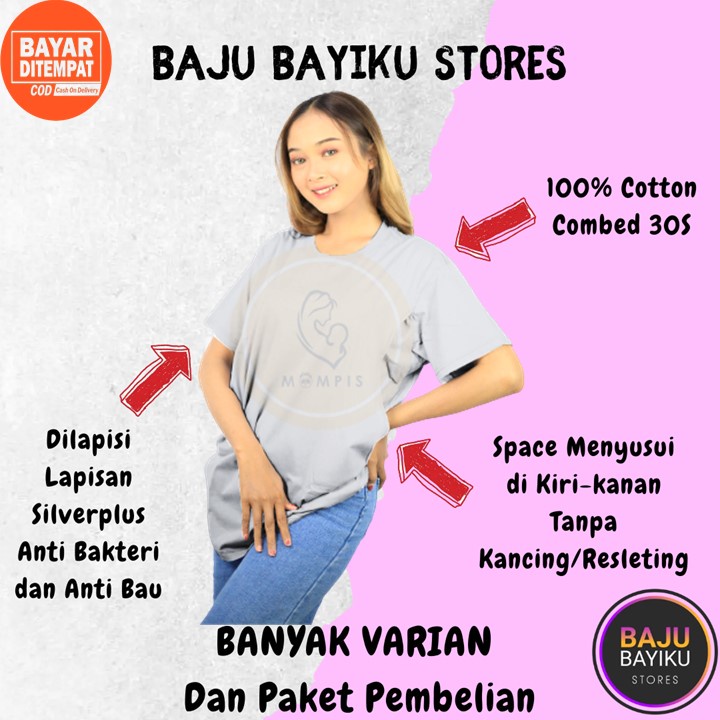 Baju Ibu Menyusui Modern Kekinian Bukaan Kanan Kiri Dress Kaos Hamil Kerja Korea Pesta Setelan Dres 