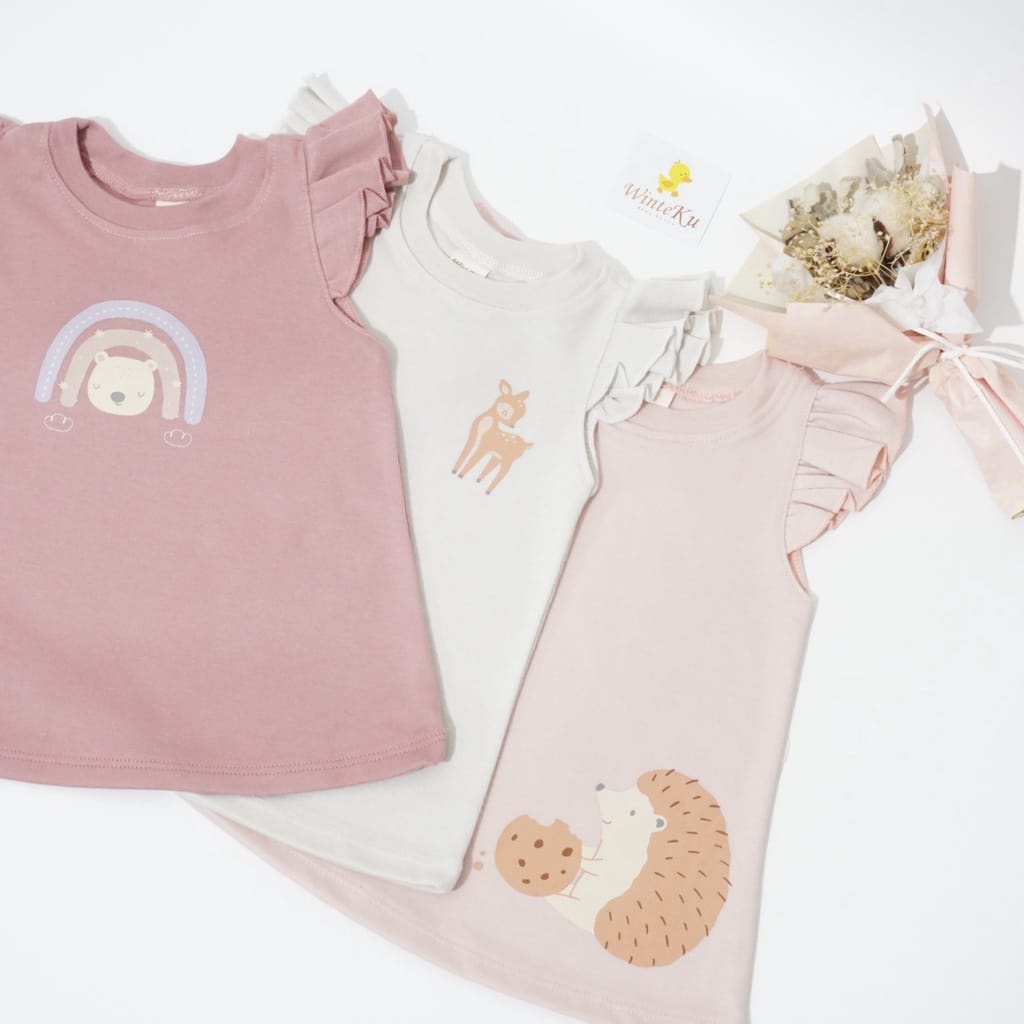 3 Pcs Dress Bayi WinteKu Baby Girl S M L (6 Bulan - 4 Tahun)