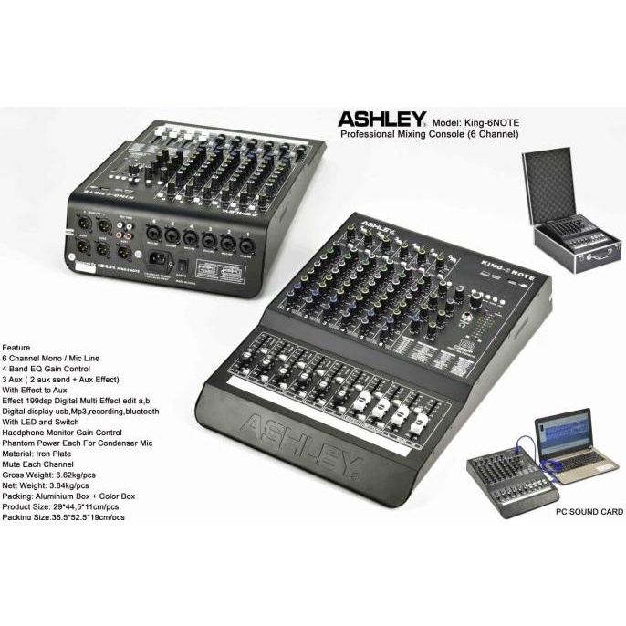 MIXER ASHLEY KING 6 NOTE / KING6NOTE / KING 6NOTE ORIGINAL ASHLEY