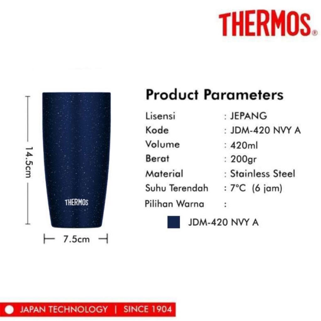 Thermos Vacuum Insulated Tumbler - Navy 420ml