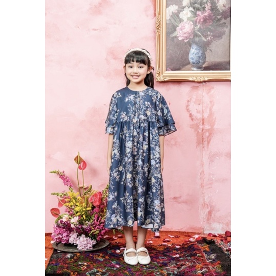 Ornella dress girl Navy size 5/6 by Wearing Klamby