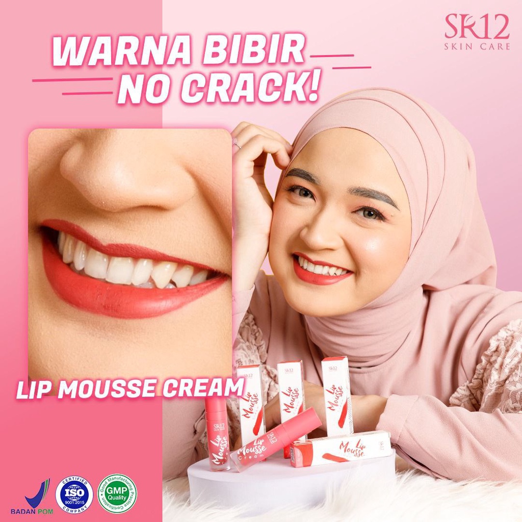 LIP MOUSSE SR12 LIPSTIK MATTE KOREA RINGAN TAHAN LAMA TIDAK LUNTUR / LIP TINT PEWARNA BIBIR REMAJA
