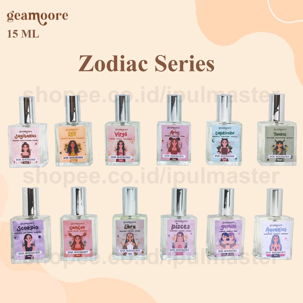 BPOM Geamoore 15ml [20PCS] Paket Parfume Addicted Series &amp; Zodiac Series Parfum Spray
