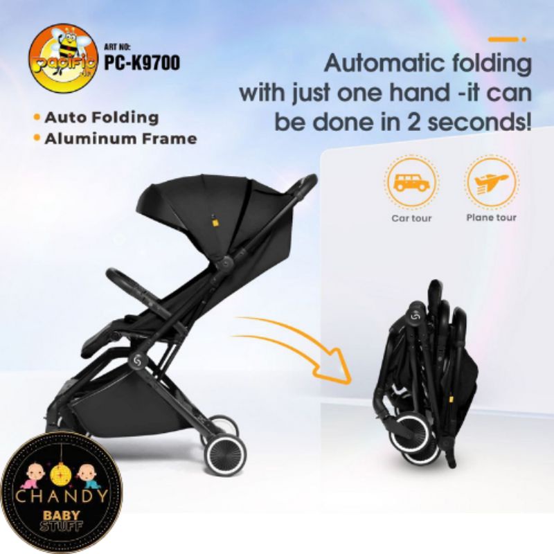 BABY STROLLER ALLOY PC-K9700 PACIFIC (ONE HAND FOLDING) MUDAH DILIPAT