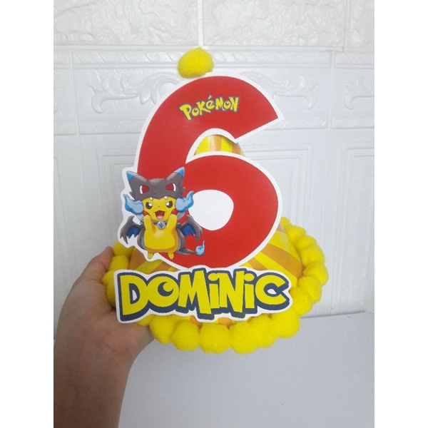 topi spesial pokemon / topi ultah pokemon / topi ultah pokemon