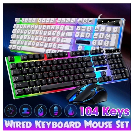 keyboard mouse gaming set Mechanical RGB led kable usb-BT300/Paket keyboard gaming dan mouse/mouse keyboard gaming/