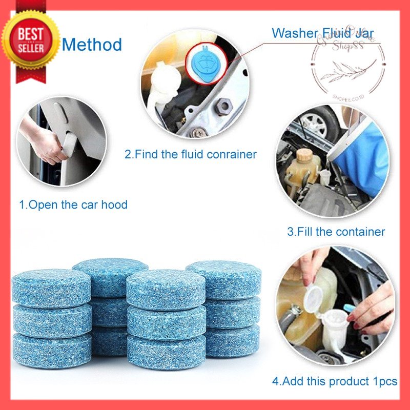 GOS -A401- Tablet Sabun Pembersih Wiper Kaca Mobil - Tablet Wiper Pembersih Kaca Mobil Anti Jamur - 1 Pcs Tablet Sabun Ajaib