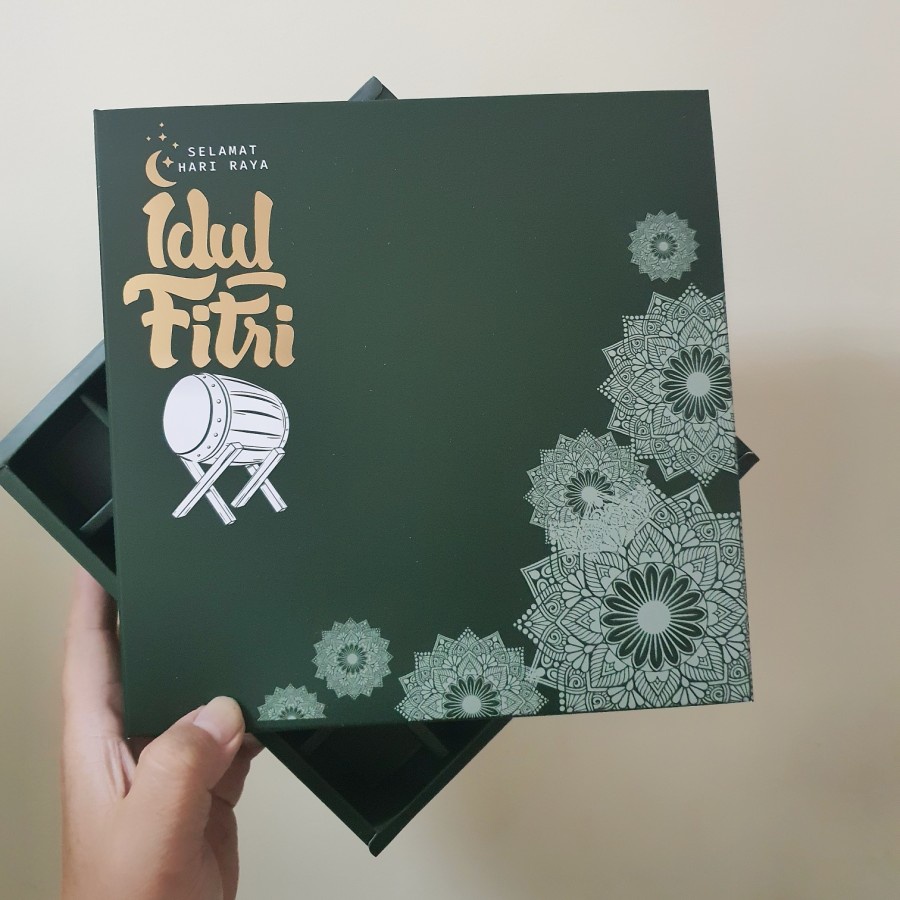 

( 5 pcs ) Box Packaging Kue Nastar Idul Fitri Dus Hampers Eid Mubarak Kotak Snack Kue Kering Parcel Lebaran Sekat 25