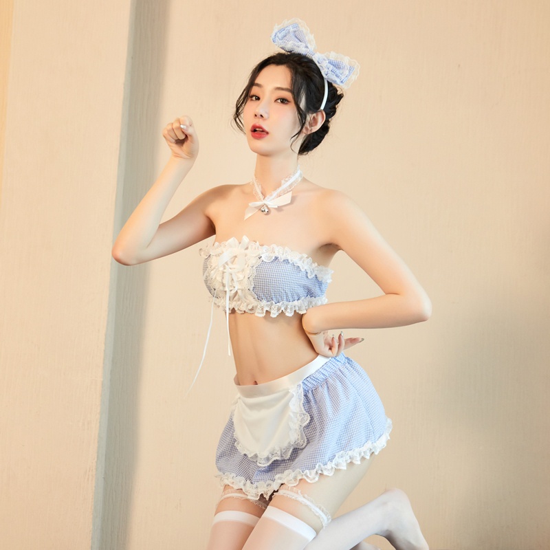 Victoria Set Lingerie + Cd + Bando Pakain Dalam Model Costume Maid Eropa Deluxe 3084