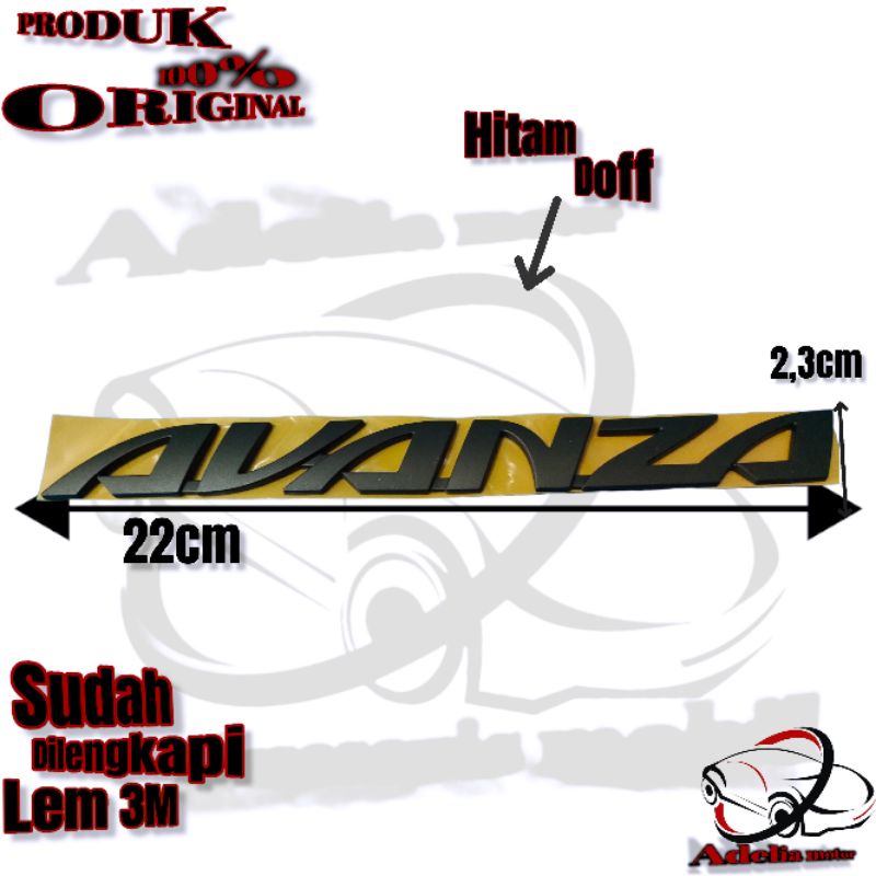 emblem Avanza Hitam doff tulisan emblem Avanza Hitam doff original