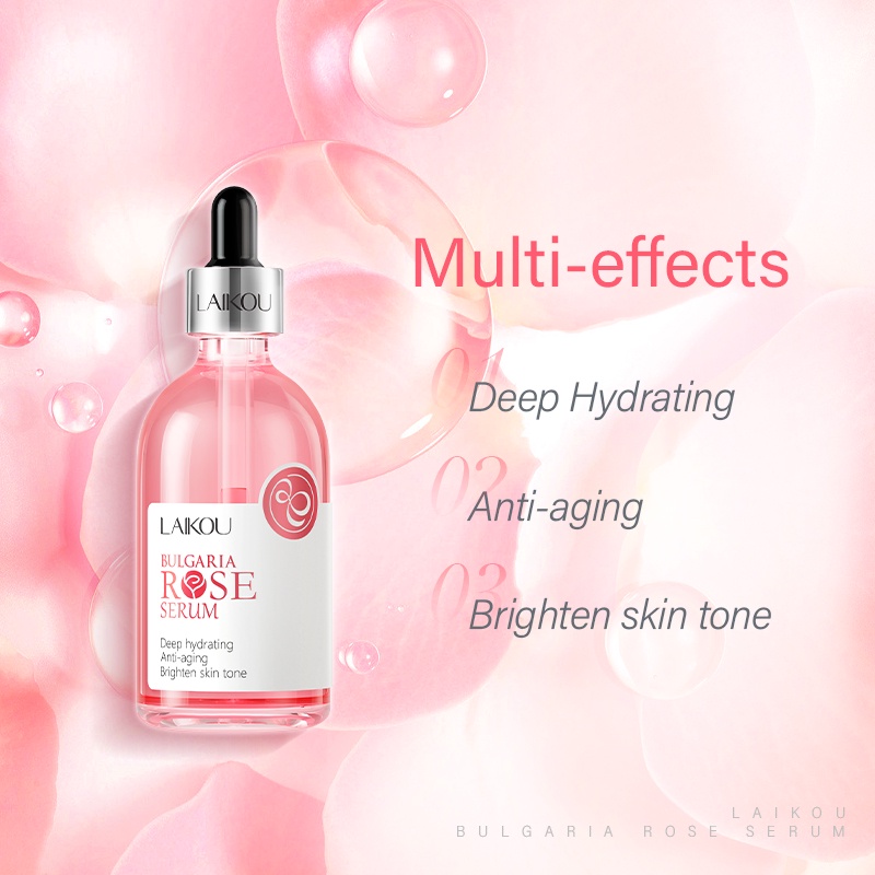 LAIKOU Bulgaria Rose Serum Mencerahkan Memudarkan Noda Anti-aging (Melawan Penuaan) Menutrisi 100ml