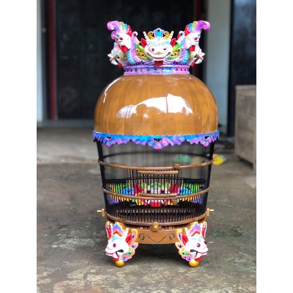 sangkar perkutut mahkota,sangkar perktut ukiran,sangkar perktut kayu jati