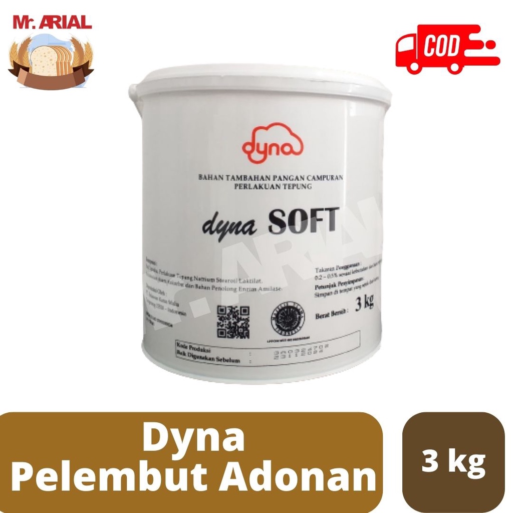 

DYNA Soft Bread Improver 3kg / Pelembut Kue & Roti per pail 3kg