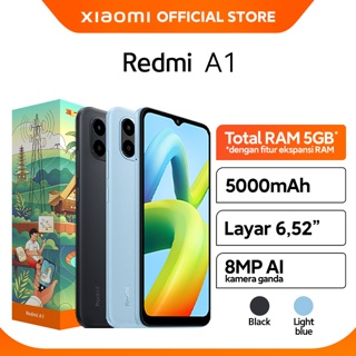 Xiaomi Official Redmi A1 (2+2GB/32GB | 3+2GB/32GB) Total RAM hingga 5GB 8MP AI Dual Kamera Layar HD+ 6,52” 5000mAh