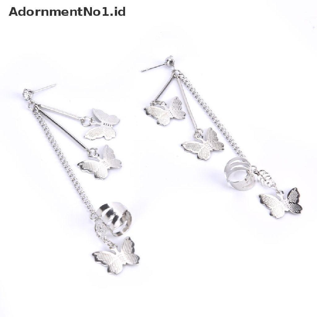 [AdornmentNo1] Kupu-kupu Klip Anting Ear Hook Stainless Steel Klip Telinga Anting Tindik Ganda [ID]