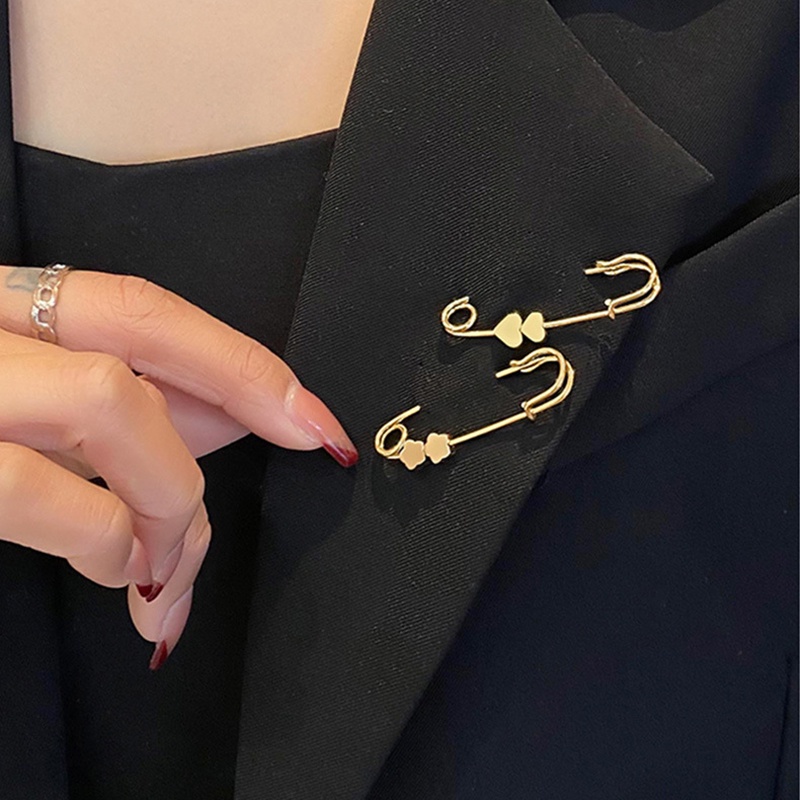 Gadis Paduan Pinggang Adjustable Pin/Bintang Cinta Manik-Manik Fashion Kemeja Kerah Bros