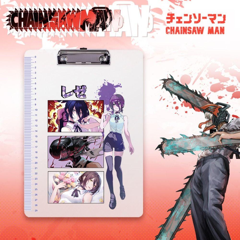 [Elegan] Chainsawman Tulisan Clipboard Kantor Siswa Menu Folder Loose-leaf Paper Holder Alas Tulis Kertas Organizer