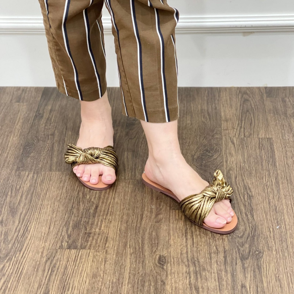 SANDAL WANITA ZS-3844 FLAT BROWN