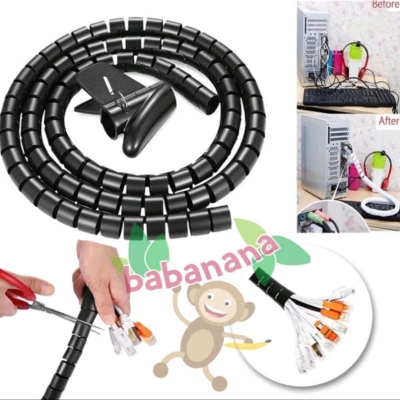 Cable clip winder spiral organizer HANYA CLIP TIDAK TERMASUK HOLDER