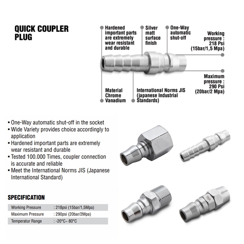 Coupler Angin Plug Tekiro Air Quick