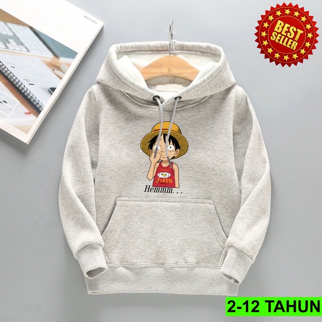 ONE PIECE JIKEN Jumper Hoodie Anak II Jaket Hoodie Anak ANIME II Sweater Hoodie Kids Size M - XL ( Laki Laki &amp; Peremepuan )