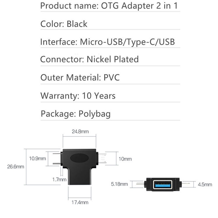 Adapter OTG USB 3.0 to Type C and Micro USB High Quality