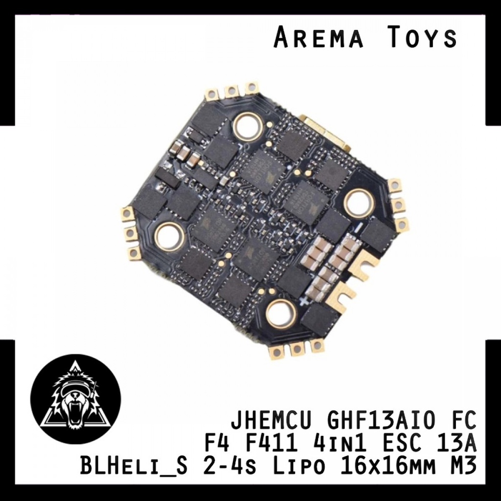 JHEMCU GHF13AIO FC F4 F411 4in1 ESC 13A BLHeli_S 2-4s Lipo 16x16mm M3