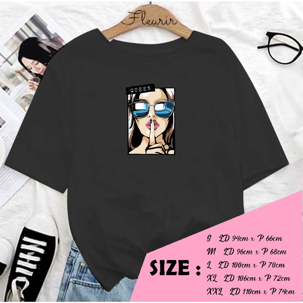 FLEURIR - COD KAOS WANITA QUEEN PRIA REMAJA DEWASA UNISEX TSHIRT JUMBO