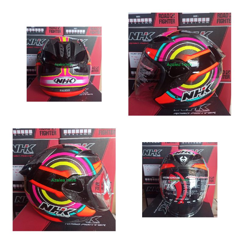 terbaru HELM NHK R6 XION BLACK ORANGE