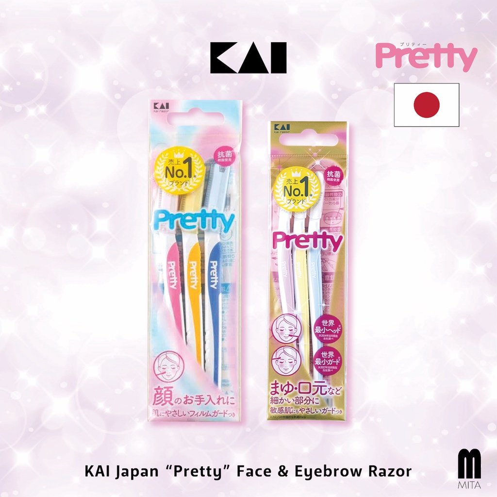 KAI Japan PRETTY Series Pisau Cukur Alis Eyebrow Razor