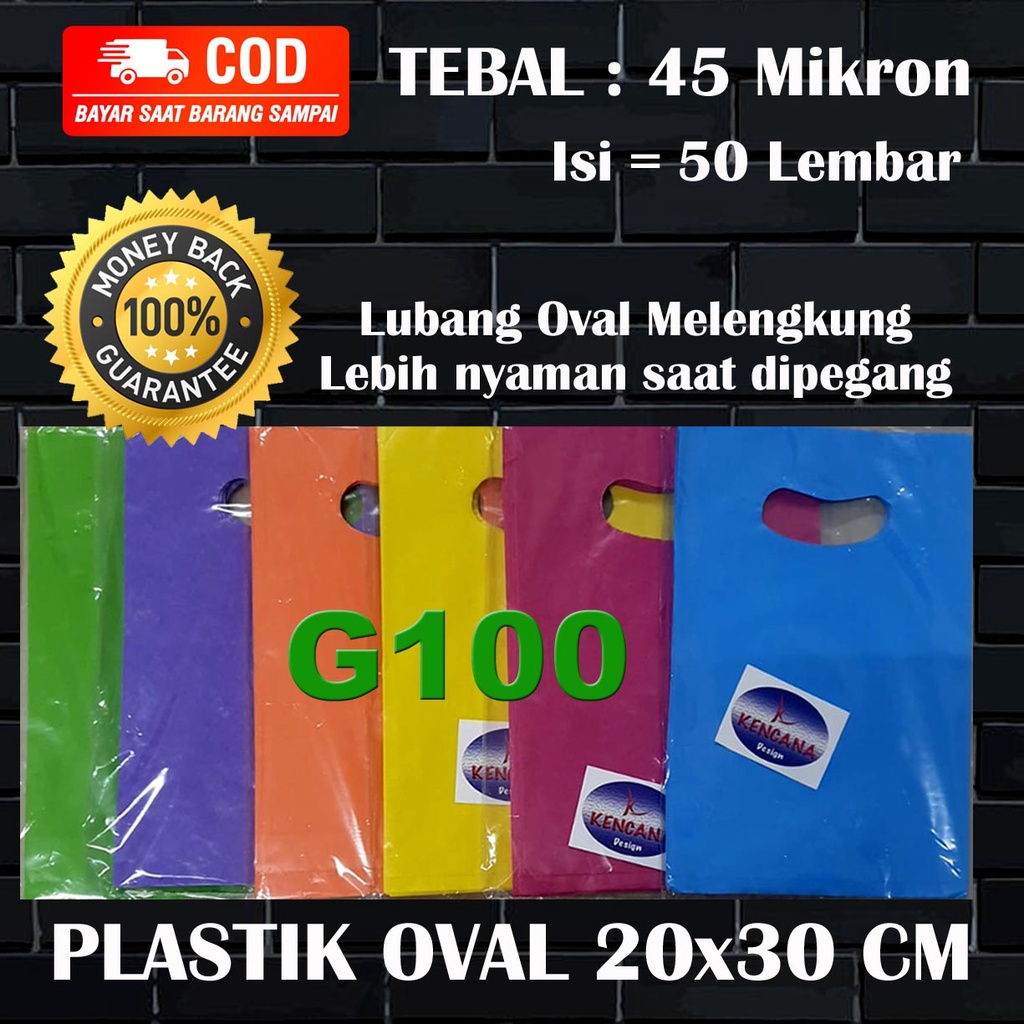 Kantong Plastik Oval 45 Mikron Ukuran 20x30 cm Isi 50 Lembar