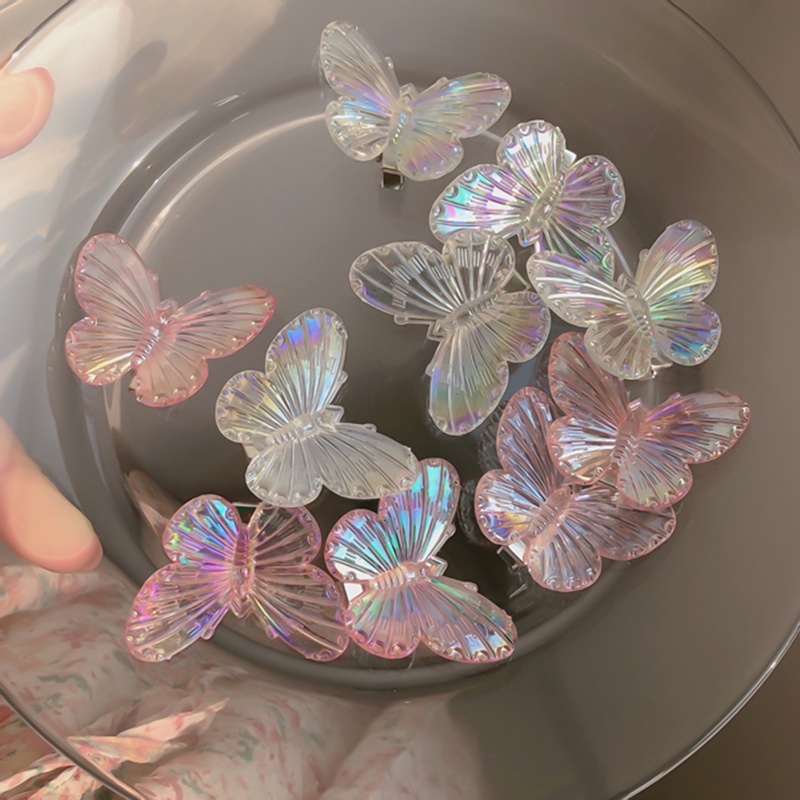 5pcs Gadis Transparan Kupu-Kupu Merah Muda Jepit Rambut Anak Fashion Bentuk Hati Rambut Klip Wanita Jepit Headband Aksesoris Rambut