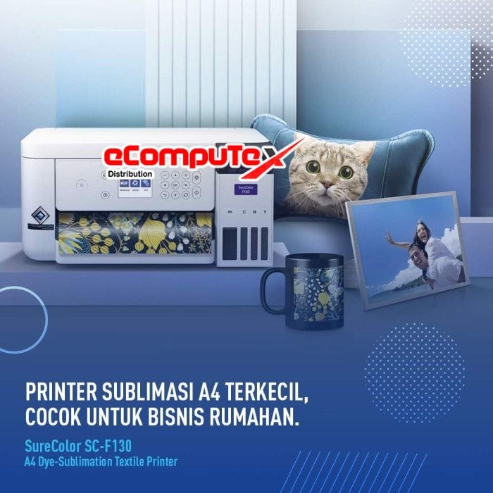 PRINTER EPSON SURECOLOR SC-F130 A4 DYE SUBLIMATION TEXTILE 4 WARNA SC F 130