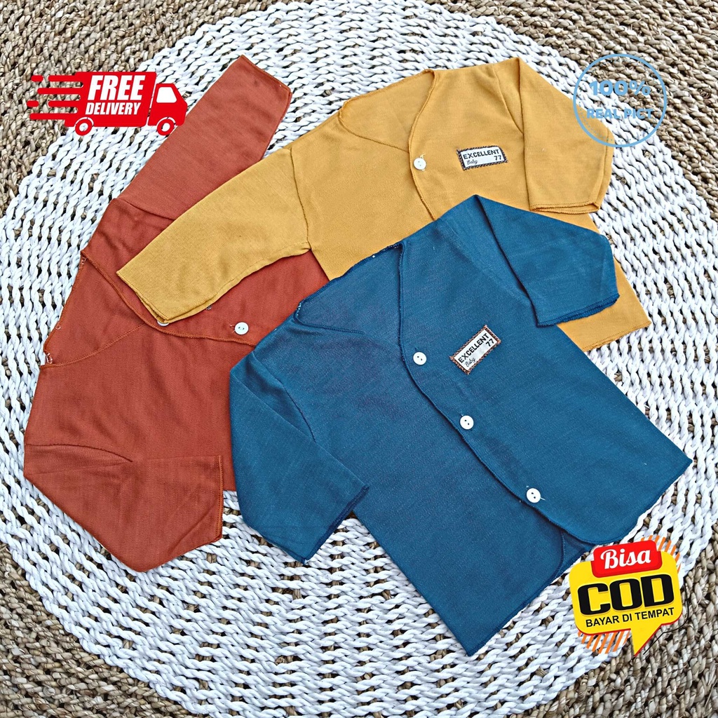 Baju Bayi Tangan Panjang Size 0 - 3 Bulan SNI EXCELLENT 77 - EARTH SERIES COLOR