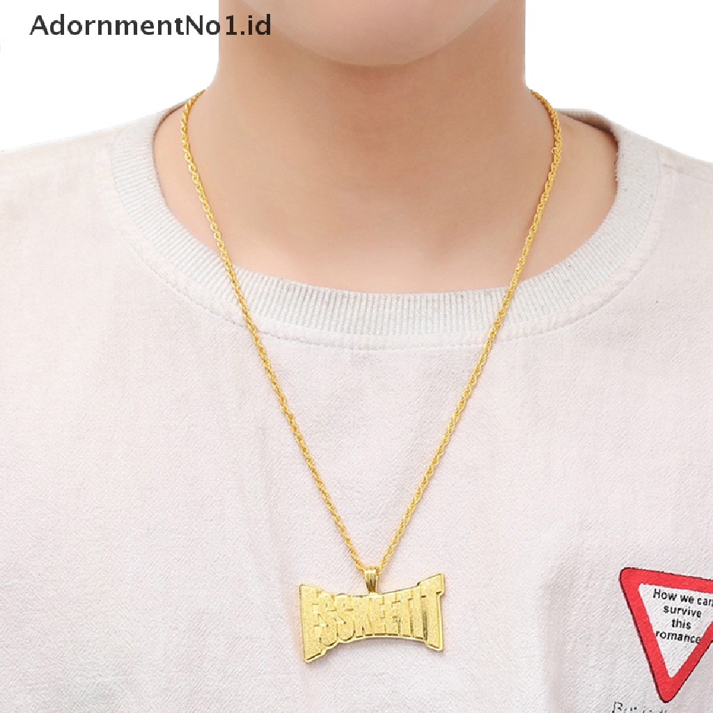 [AdornmentNo1] Punk Hip Hop Huruf Kepala Singa Kalung Badut Berlian Imitasi Rantai Liontin Necklaces [ID]