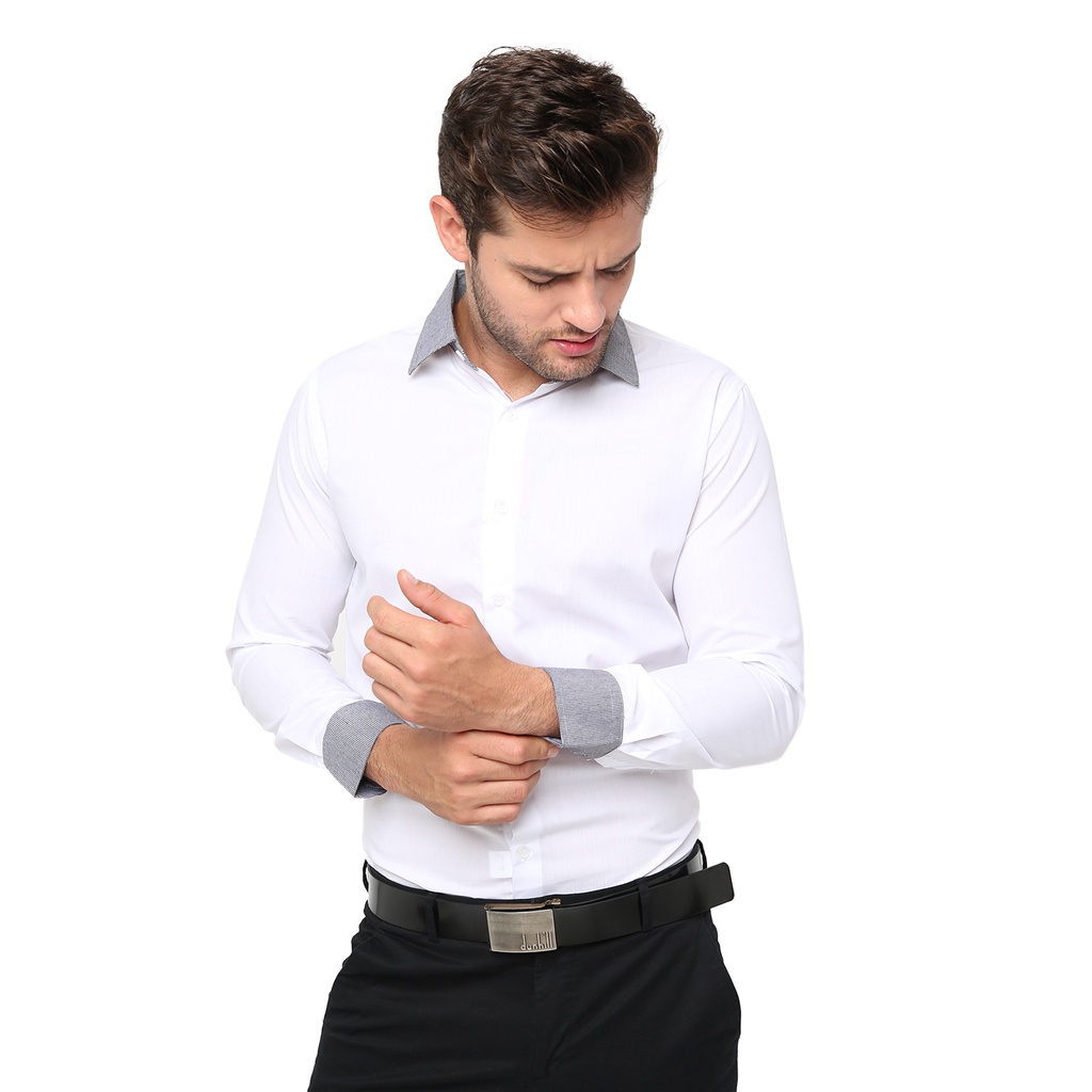 Kemeja Simple Polos Pria Lengan Panjang - LNG 1759