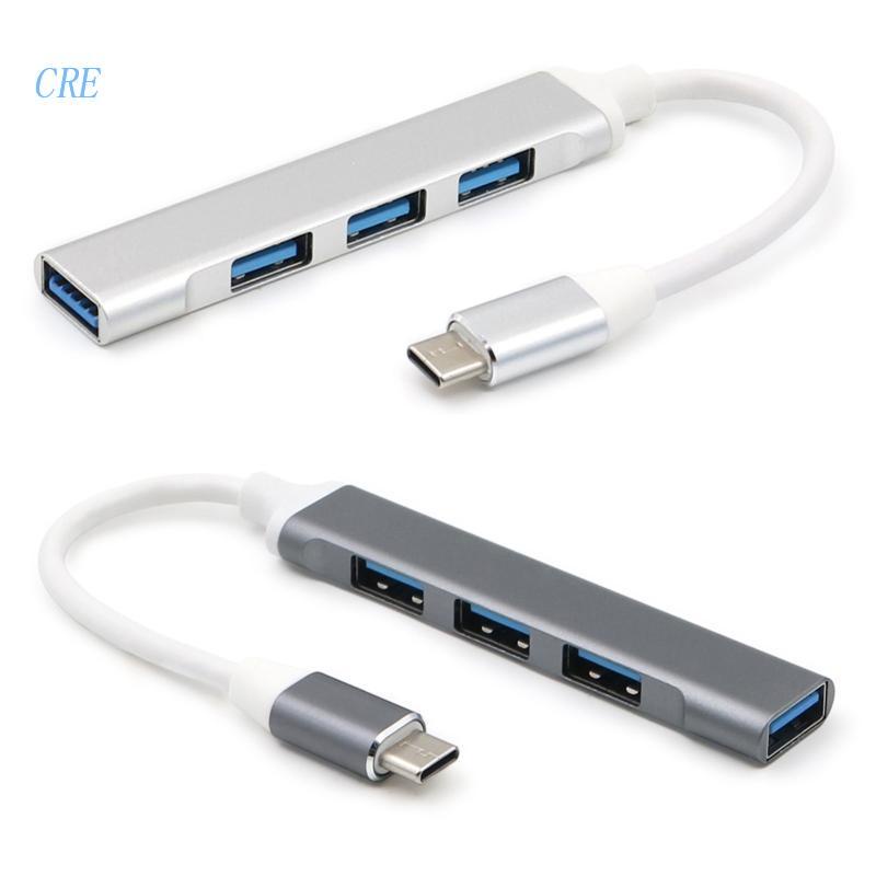 Cre Komputer Laptop Tablet 4port USB C HUB Tipe C Ke 3x USB 2.0+adaptor USB 3.0