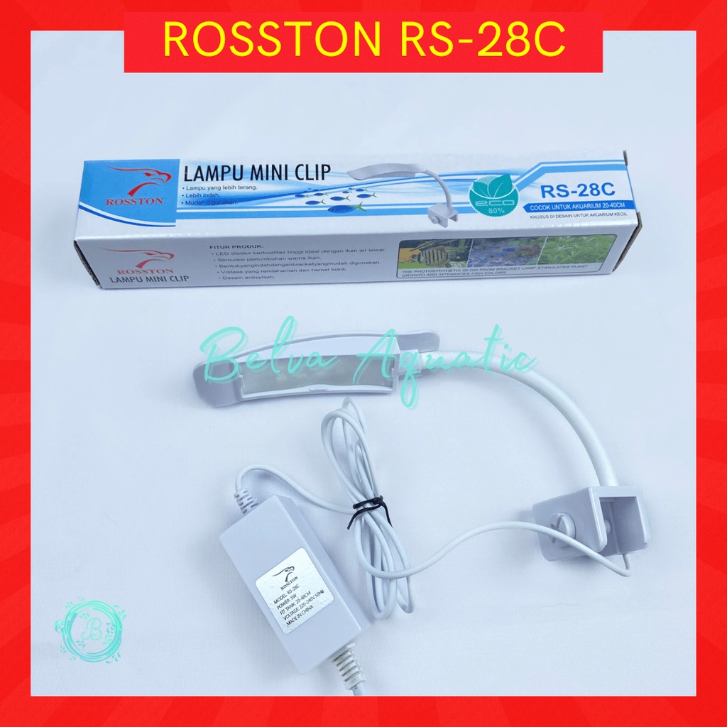 ROSSTON RS 28C 5W Putih Biru Lampu Jepit Mini Tank 20-40cm LED Mini Clip Aquarium Aquascape RS28C