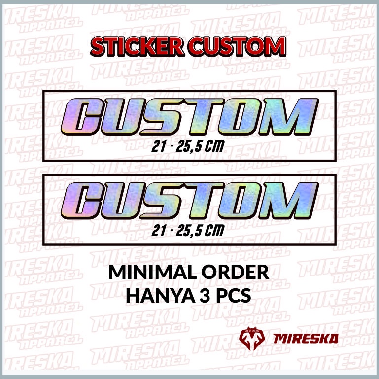 Sticker Kustom Desain Vinyl dan Hologram Aesthetic 21-25,5 | Sticker Viral | Stiker Laptop Helm Macb