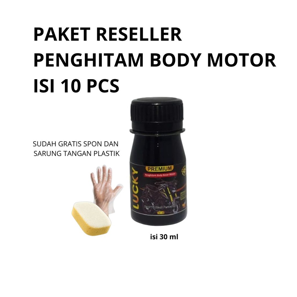 PAKET PENGHITAM BODY MOTOR PERMANEN 30 ML ISI 10 PCS