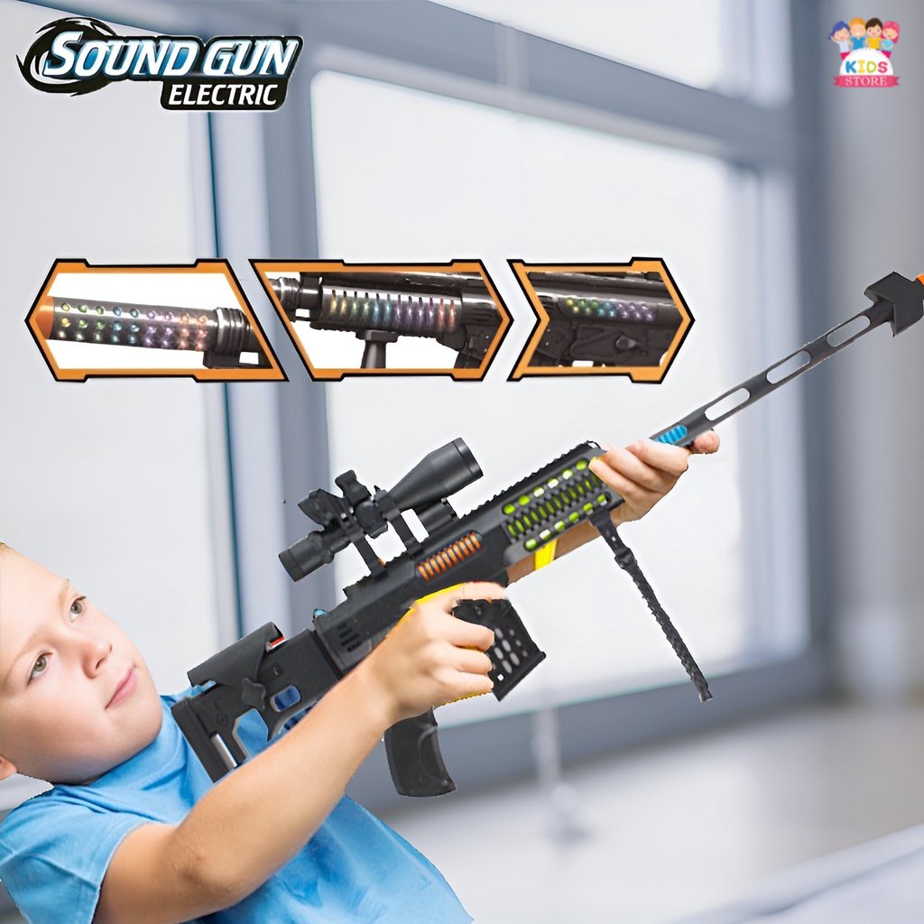 Sound Gun Electric | Suara Cahaya Dan Laser | Mainan Anak Laki Laki Tembak Tembakan Bunyi | Kado Ulang Tahun Anak Laki Laki