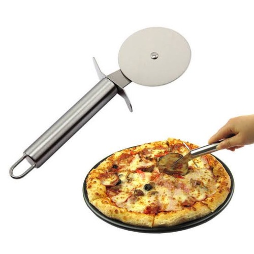 Pizza cutter stainless import flat, Pisau pizza potong adonan kue, Pizza knife roll cutter dough bre