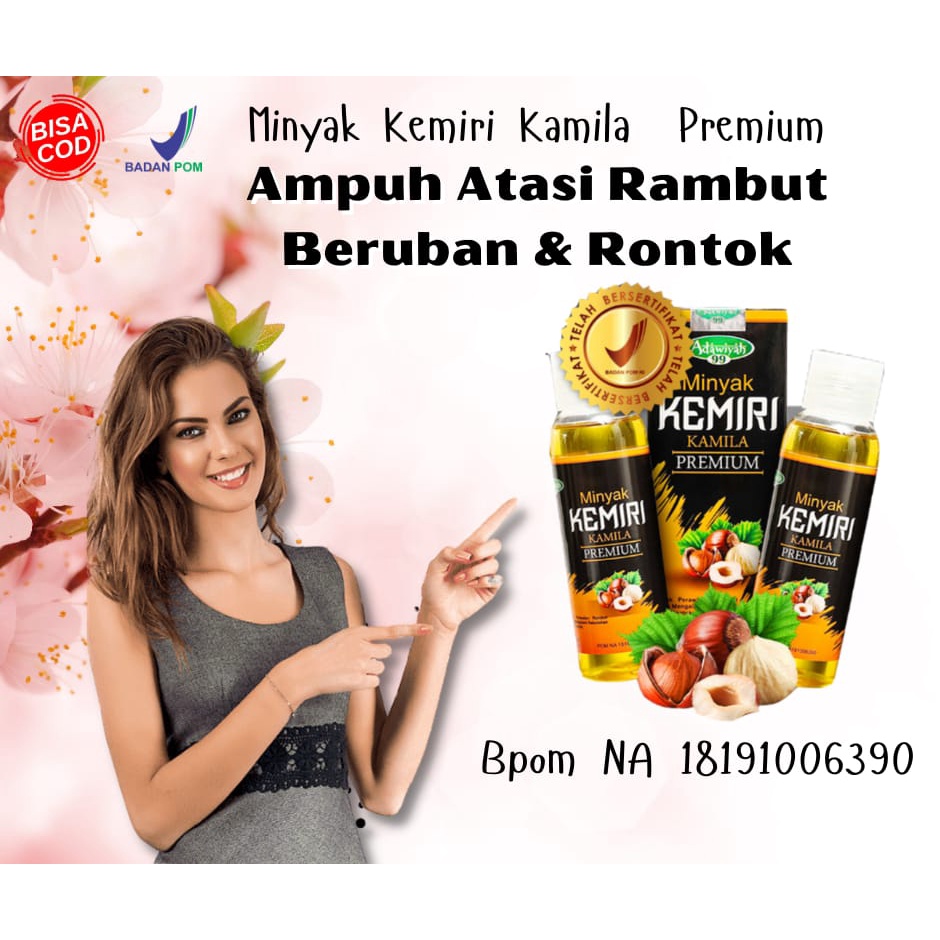 Minyak Kemiri Kamila Premium Adawiyah Mencegah Kerontokan Kebotakan Membuat Rambut Sehat Berkilau